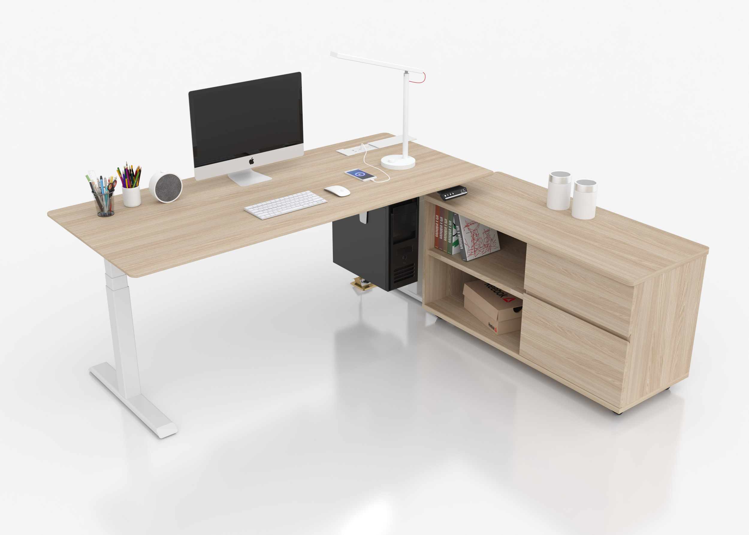 Electric  Sit Stand Desk L shape workstaiton