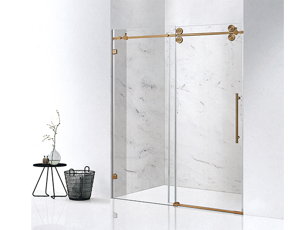Frameless straight shower partition