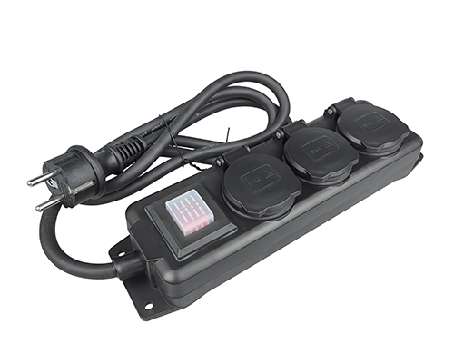 3-Gang IP44 Waterproof Power Strip EU Plug