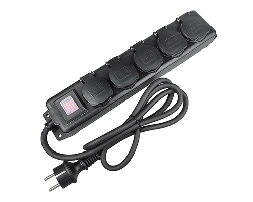 5-Gang IP44 Waterproof Power Strip EU Plug