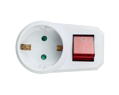 EU Schuko Plug Adapter with On/Off Switch